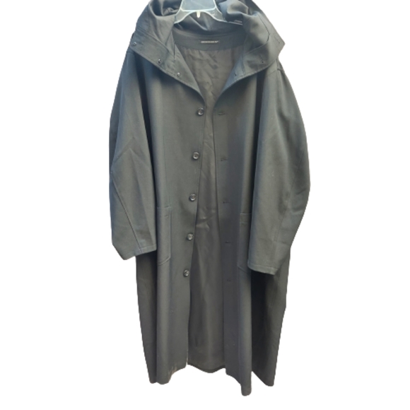 Yohji Yamamoto Pour Homme 100% Laime Wool Hooded Long Coat - Picture 7 of 16